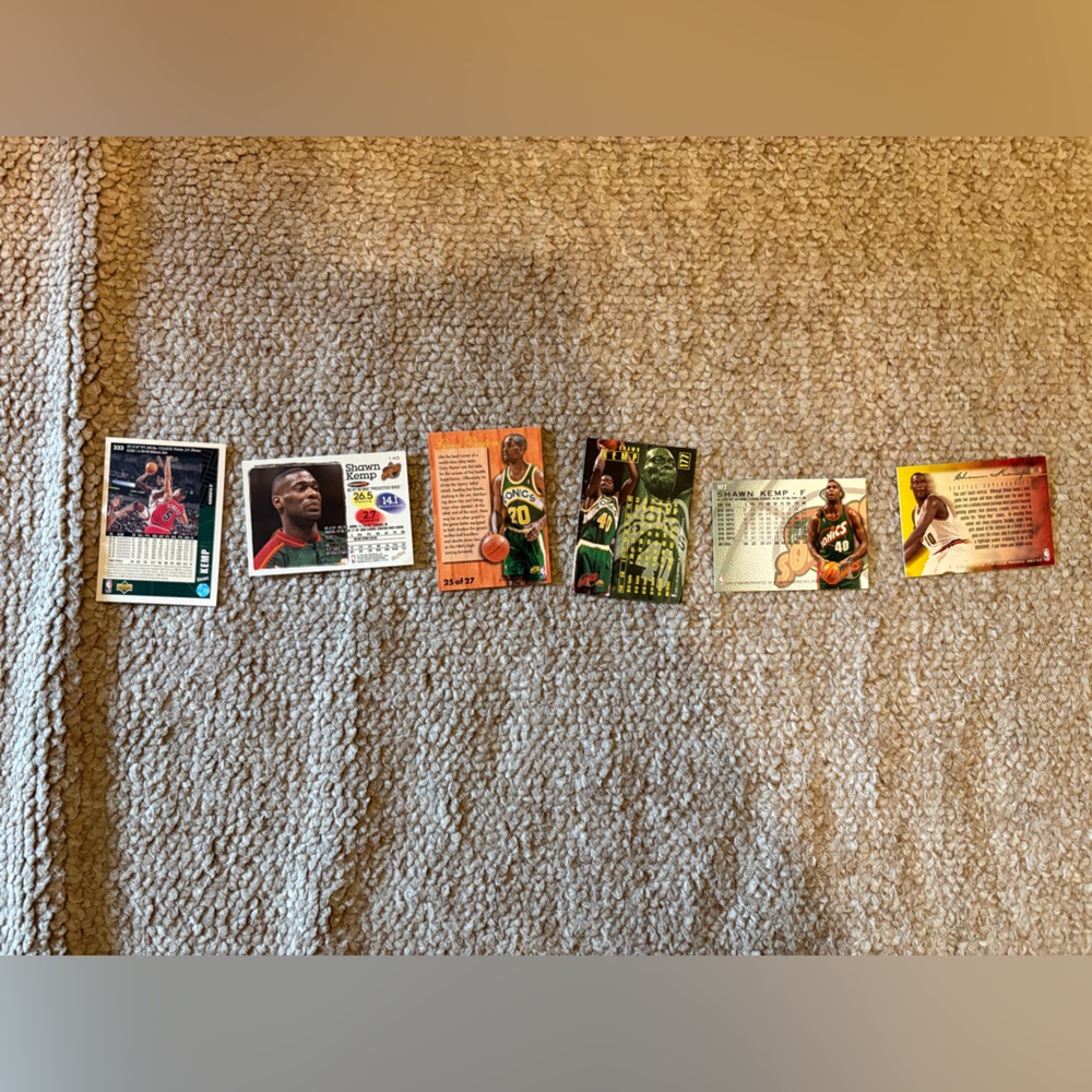 6 Seattle Supersonics Trading Cards-Rare cards Gary Payton and Shawn Kemp - Picture 12 of 14